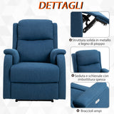 easycomfort easycomfort poltrona relax elettrica con schienale reclinabile 160 poggiapiedi e porta usb lino blu ean 8055776912745