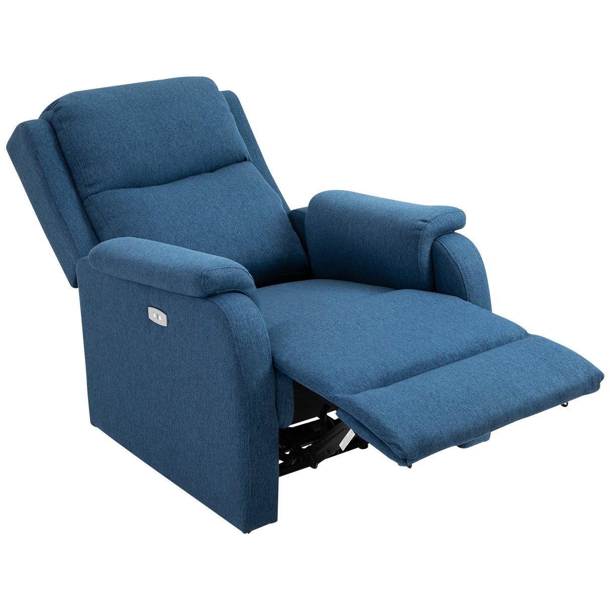 easycomfort easycomfort poltrona relax elettrica con schienale reclinabile 160 poggiapiedi e porta usb lino blu ean 8055776912745