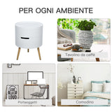 easycomfort easycomfort tavolino da caffe rotondo 3 elementi con apertura a rotazione vassoio rimovibile in legno bianco 38 x 48 3cm ean 8054144134604