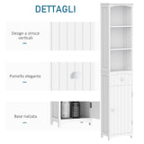 easycomfort easycomfort mobiletto a colonna bagno salvaspazio in mdf bianco armadietto bagno multifunzione per camera con 3 ripiani 34x24x170cm ean 8054111847384