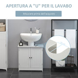 easycomfort easycomfort amardietto sottolavabo in mdf mobiletto sottolavello bianco per bagno con 2 ante 60x30x60cm ean 8054111843294