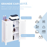 easycomfort easycomfort mobiletto da bagno mobiletto multiuso salvaspazio con armadietto 2 ripiani 2 ante maniglie in mdf 60 x 30 x 80cm bianco ean 8054144130422