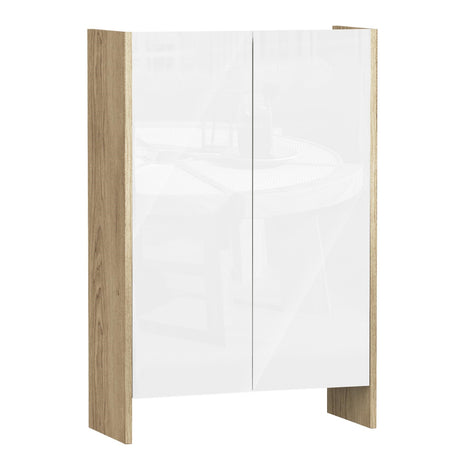 easycomfort easycomfort armadietto a due ante per bagno mobiletto da ingresso o camera in legno color rovere e bianco 60 x 25 x 90cm ean 8054111847759
