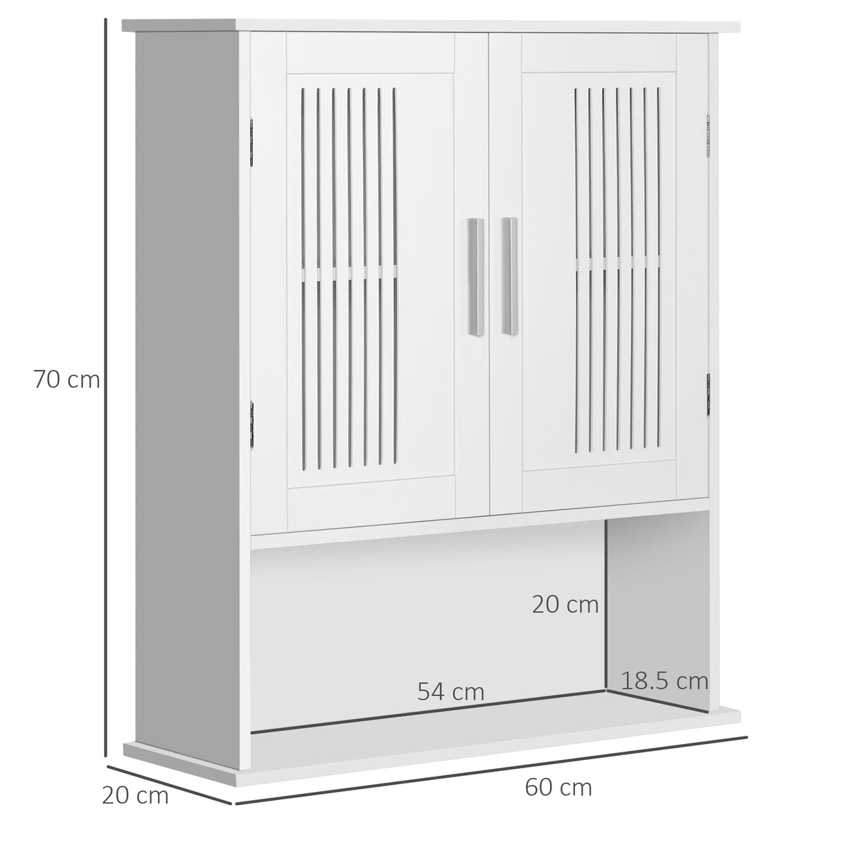 easycomfort easycomfort mobiletto da bagno a muro salvaspazio con armadietto e ripiano 60x20x70 cm bianco