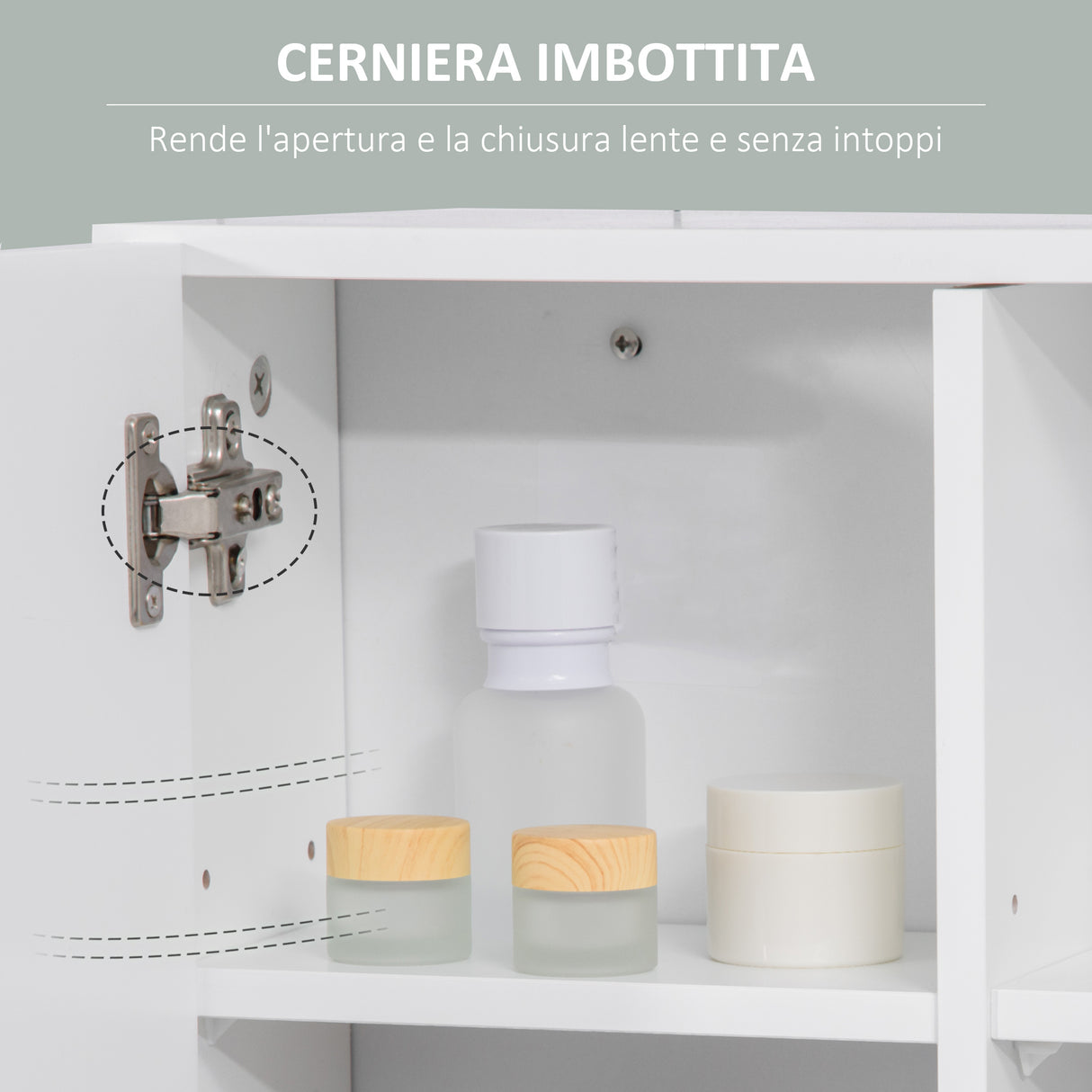 easycomfort easycomfort specchiera bagno in legno a 2 ante e ripiano aperto 54x15 2x55 3cm bianco