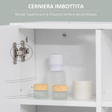 easycomfort easycomfort specchiera bagno in legno a 2 ante e ripiano aperto 54x15 2x55 3cm bianco