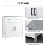 easycomfort easycomfort mobiletto bagno con 2 ante 2 cassetti e ripiano regolabile in mdf 68x33x76cm