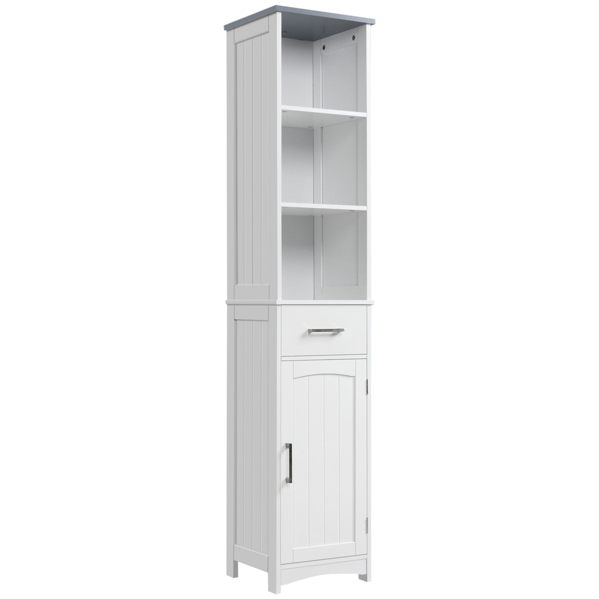 easycomfort easycomfort armadietto bagno con scaffale a 3 livelli 1 cassetto e 1 mobiletto 34x30x163cm