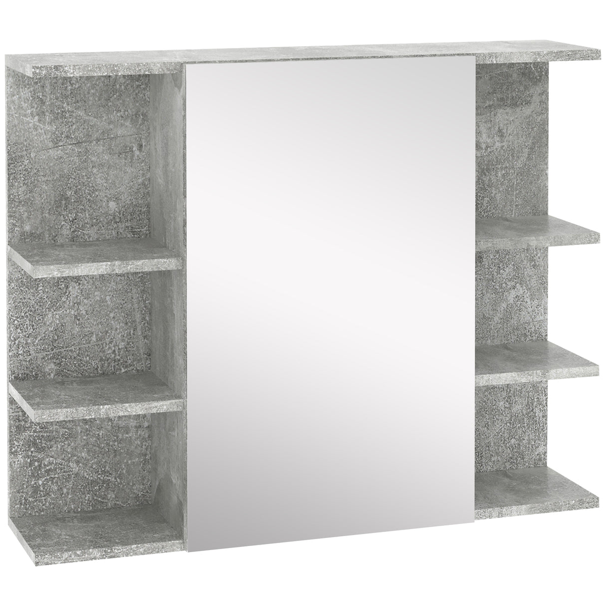 easycomfort easycomfort specchiera bagno a parete con anta e mensole laterali in legno 80x19 8x64cm