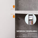 easycomfort easycomfort colonna bagno con 2 armadietti e 2 vani aperti in legno effetto cemento 30x30x180cm