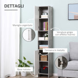 easycomfort easycomfort colonna bagno con 2 armadietti e 2 vani aperti in legno effetto cemento 30x30x180cm