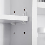easycomfort easycomfort specchiera bagno con mensole e armadietto con anta specchiata 100x15x70cm bianco