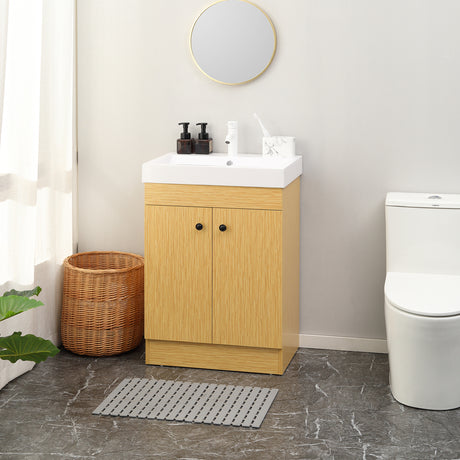 easycomfort easycomfort mobile bagno sotto lavabo in truciolato con ripiani regolabili e lavello curvo 60x41 5x88 cm