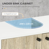 easycomfort easycomfort mobile bagno sotto lavabo a 2 ante con ripiano interno in truciolato e acciaio 60x30x60 cm bianco e rovere