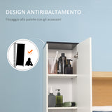 easycomfort easycomfort mobile bagno con ripiano regolabile 2 ripiani chiusi e un cassetto in legno 30x28x180 cm bianco