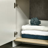 easycomfort easycomfort mobile bagno sottolavabo con armadietto e 2 mensole in legno truciolare 77 x 45 x 60cm bianco e color legno