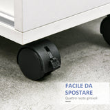 easycomfort easycomfort mobiletto bagno con porte scorrevoli ripiano regolabile e 4 ruote in truciolato e lega di alluminio 70x20x71cm