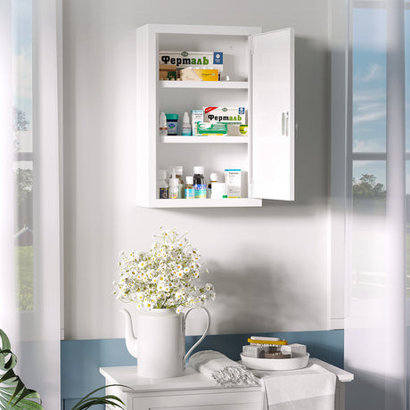 easycomfort easycomfort armadietto medicinali a 3 ripiani in acciaio inox con 2 chiavi e montaggio a parete 30x14x46 cm bianco