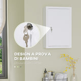 easycomfort easycomfort armadietto medicinali a 3 ripiani in acciaio inox con 2 chiavi e montaggio a parete 30x14x46 cm bianco
