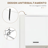 easycomfort easycomfort mobile bagno in truciolato bianco con 2 armadietti con ante e 2 ripiani aperti 80x33 5x190 cm