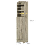 easycomfort easycomfort mobile bagno in truciolato con 2 ripiani e armadietto a 2 livelli 23x18x100cm grigio