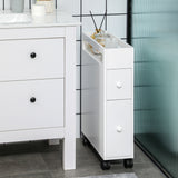easycomfort easycomfort mobiletto salvaspazio bagno con 4 ruote 2 cassetti e ripiano aperto 16x49 5x66cm bianco
