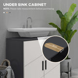 easycomfort easycomfort mobile sottolavabo bagno in legno con armadietto 2 ante 60x30x60cm grigio
