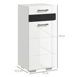 easycomfort easycomfort mobiletto bagno in mdf con cassetto e armadietto con ripiano interno regolabile 37x32 5x79 cm bianco
