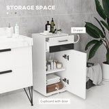 easycomfort easycomfort mobiletto bagno in mdf con cassetto e armadietto con ripiano interno regolabile 37x32 5x79 cm bianco
