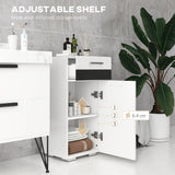 easycomfort easycomfort mobiletto bagno in mdf con cassetto e armadietto con ripiano interno regolabile 37x32 5x79 cm bianco