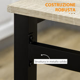 easycomfort easycomfort set da pranzo con tavolo rettangolare e 4 sedie in acciaio e mdf nero e rovere