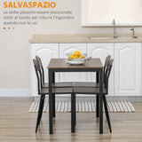 easycomfort easycomfort set da pranzo da 5 pezzi con 1 tavolo rettangolare 100x63x76 5 cm e 4 sedie 45x40x82 cm in acciaio e mdf