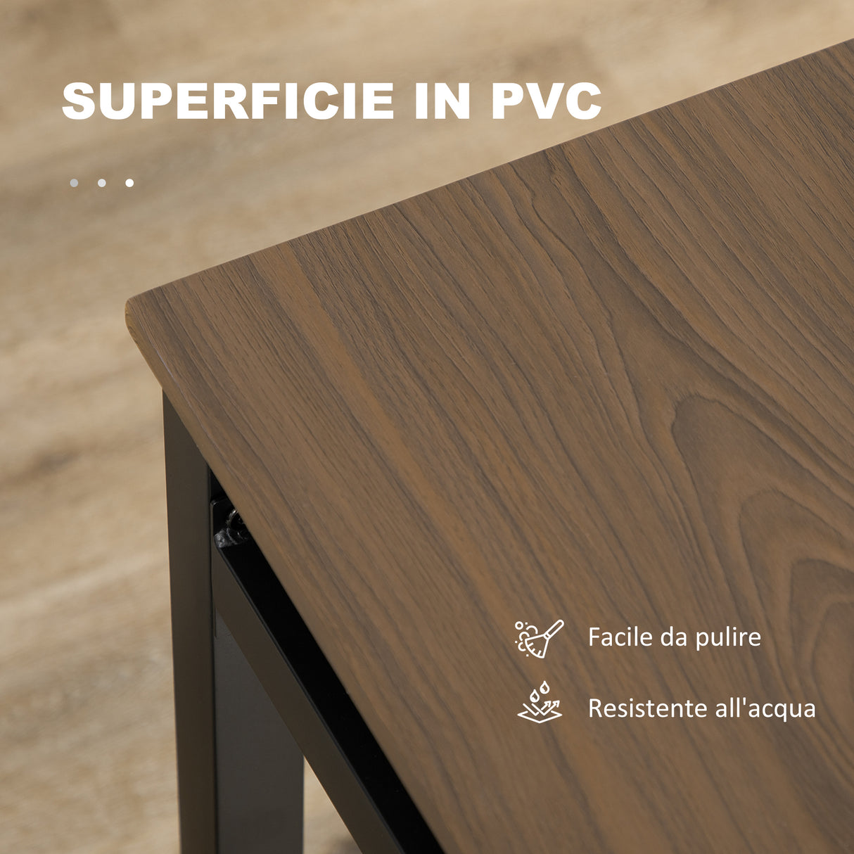 easycomfort easycomfort set da pranzo da 5 pezzi con 1 tavolo rettangolare 100x63x76 5 cm e 4 sedie 45x40x82 cm in acciaio e mdf