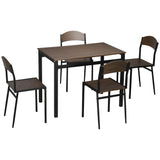 easycomfort easycomfort set da pranzo da 5 pezzi con 1 tavolo rettangolare 100x63x76 5 cm e 4 sedie 45x40x82 cm in acciaio e mdf