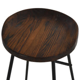 easycomfort easycomfort set 2 sgabelli alti da bar stile industriale in acciaio nero e legno ean 8055776915043