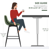 easycomfort easycomfort set 2 sgabelli da bar con schienale e poggiapiedi stile nordico in metallo e velluto verde 45x47x84cm