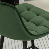 easycomfort easycomfort set 2 sgabelli da bar con schienale e poggiapiedi stile nordico in metallo e velluto verde 45x47x84cm