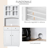 easycomfort easycomfort credenza alta per cucina mobile buffet in legno bianco armadio dispensa in stile classico bianco 68x39 5x170cm ean 8054144135472