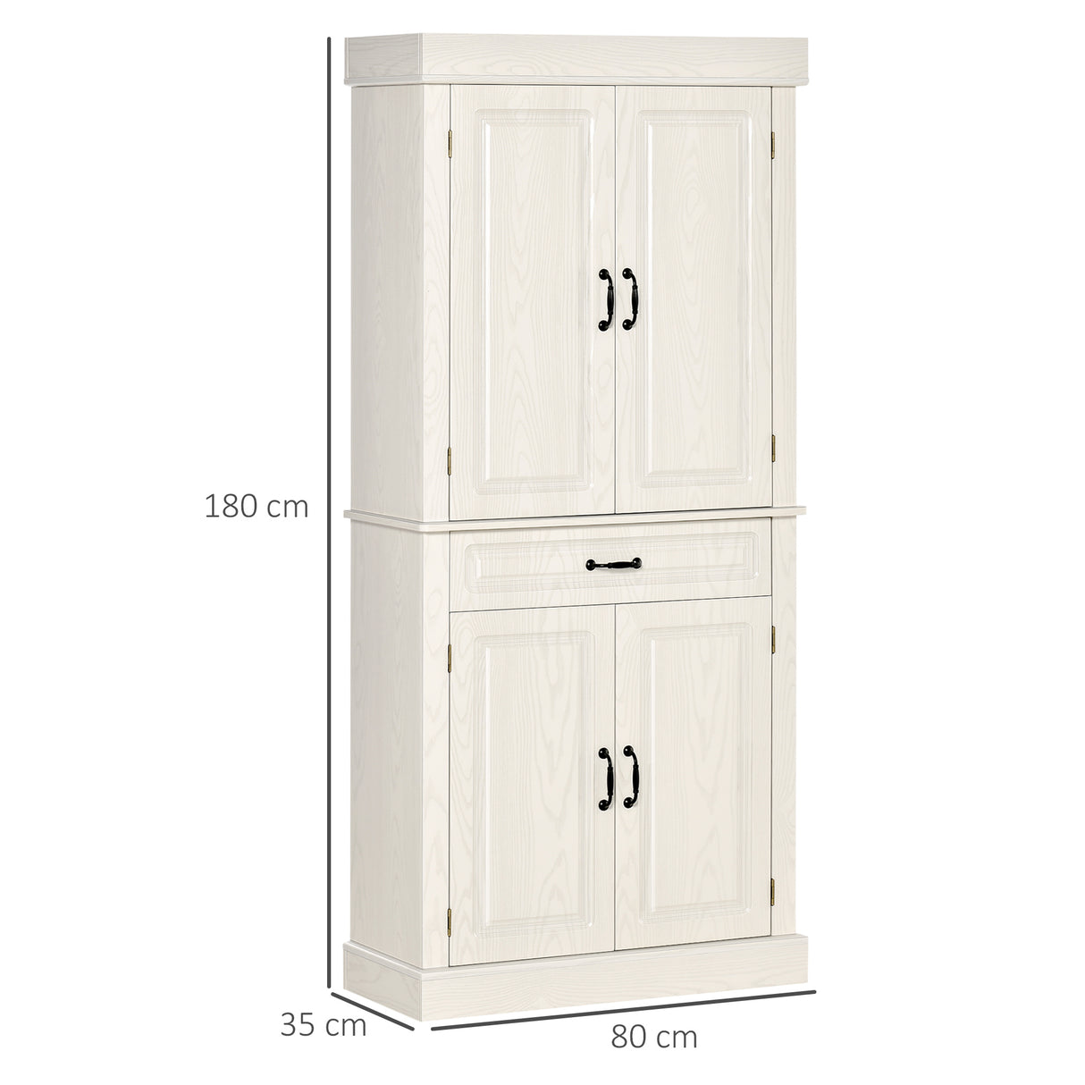 easycomfort easycomfort credenza cucina con 2 armadietti e cassetto in stile coloniale 80x35x180cm bianco