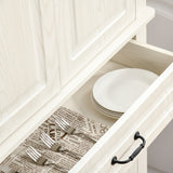 easycomfort easycomfort credenza cucina con 2 armadietti e cassetto in stile coloniale 80x35x180cm bianco