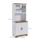 easycomfort easycomfort dispensa cucina in mdf con armadietto superiore e inferiore a 2 ante e piano di lavoro 72x40x178 cm