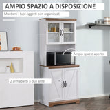 easycomfort easycomfort dispensa cucina in mdf con armadietto superiore e inferiore a 2 ante e piano di lavoro 72x40x178 cm