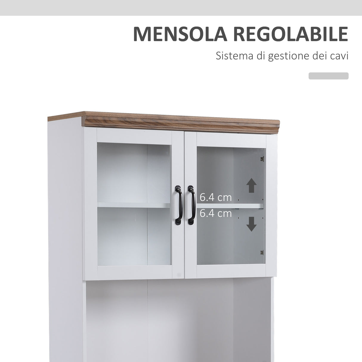 easycomfort easycomfort dispensa cucina in mdf con armadietto superiore e inferiore a 2 ante e piano di lavoro 72x40x178 cm