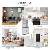 easycomfort easycomfort dispensa cucina in mdf con armadietto superiore e inferiore a 2 ante e piano di lavoro 72x40x178 cm