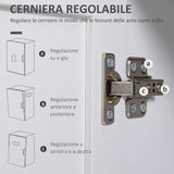 easycomfort easycomfort dispensa cucina in mdf con armadietto superiore e inferiore a 2 ante e piano di lavoro 72x40x178 cm