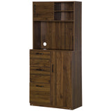 easycomfort easycomfort credenza moderna con 3 cassetti e armadietti mobile dispensa per cucina e soggiorno in legno 80x40x178cm noce