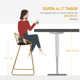 easycomfort easycomfort set 2 sgabelli da bar alti con schienale e poggiapiedi per salotto o cucina stile moderno cuscino in velluto e struttura in metallo 52 5x47x97cm nero e oro