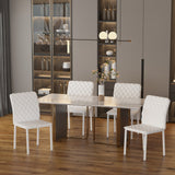 easycomfort easycomfort set 4 sedie imbottite per sala da pranzo con rivestimento in similpelle 41x50x91cm bianco