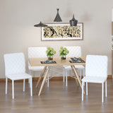easycomfort easycomfort set 4 sedie imbottite per sala da pranzo con rivestimento in similpelle 41x50x91cm bianco