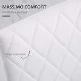 easycomfort easycomfort set 4 sedie imbottite per sala da pranzo con rivestimento in similpelle 41x50x91cm bianco